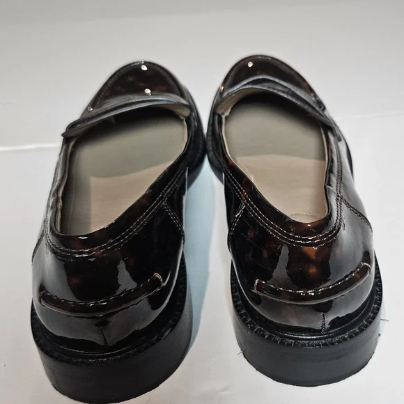 Sam Edelman Colin Preppy Penny Loafers Womens Sz 8.5 Tortoiseshell-Print Career - Picture 10 of 12